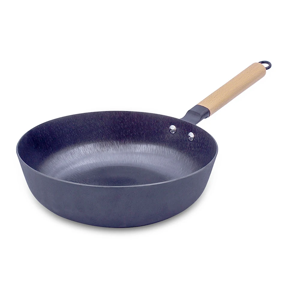 

Factory Price Nonstick Fry Pans with High Quality Long Handle Glass Lid