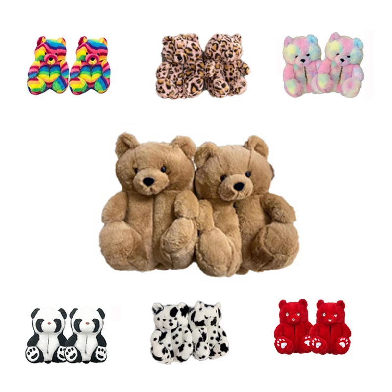 

Lovely Plush Fast Shipping Adult/Kids/Toddler Size Teddy Bear Slipper Comfortable House Slippers Children's Day Gift
