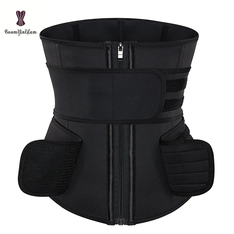 Waist Trainer 9 Steel Bones Firm Control Plus Size Breathable Slimming Shaper for Women Black