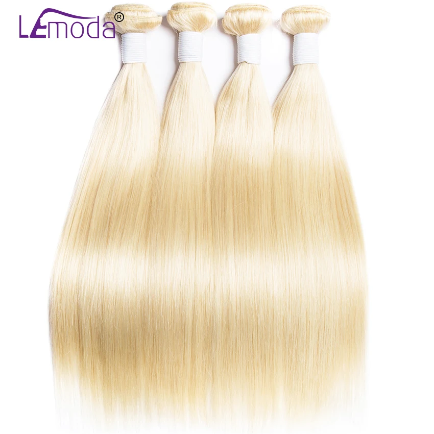 

100% Unprocessed 613 Straight Human Hair Bundles 28 30 Inch Brazilian Weave Extension 1 3 4 Bundles Lemoda Remy Blonde 613 Hair