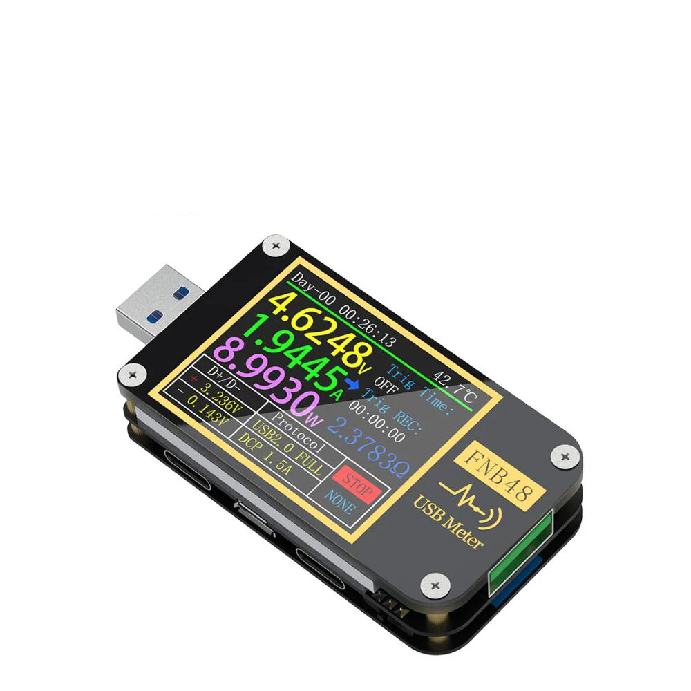 

FNB48 PD Trigger Voltmeter Ammeter Current and Voltmeter USB Tester QC4+PD3.0 2.0 PPS Fast Charging Protocol Capacitance Tester