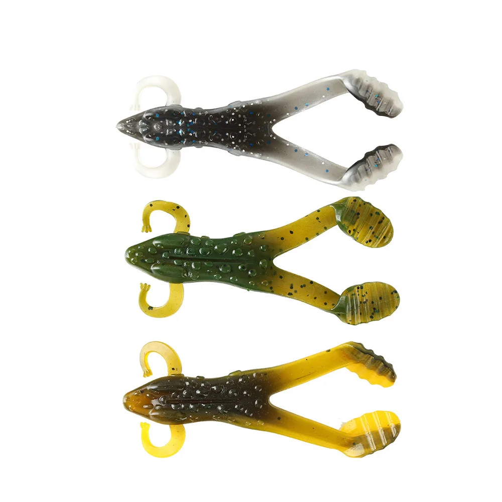 

Bog Frog Fishing Lures Top Water Lure 105mm 12g soft plastic shrimp Frog Lure unique bass bait, 3 colors