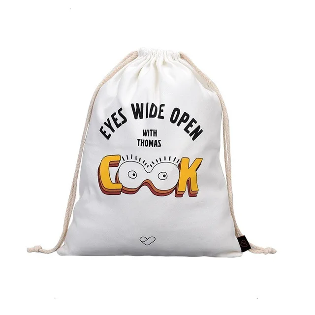 

Wholesale Canvas Fabric Muslin Drawstring Bag With Custom Logo Printed Small Organic Cotton Drawstring Bag