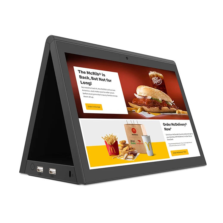 

Dual Display Android Digital Signage 10.1 inch rockchip touch screen android tablet pc, White/black