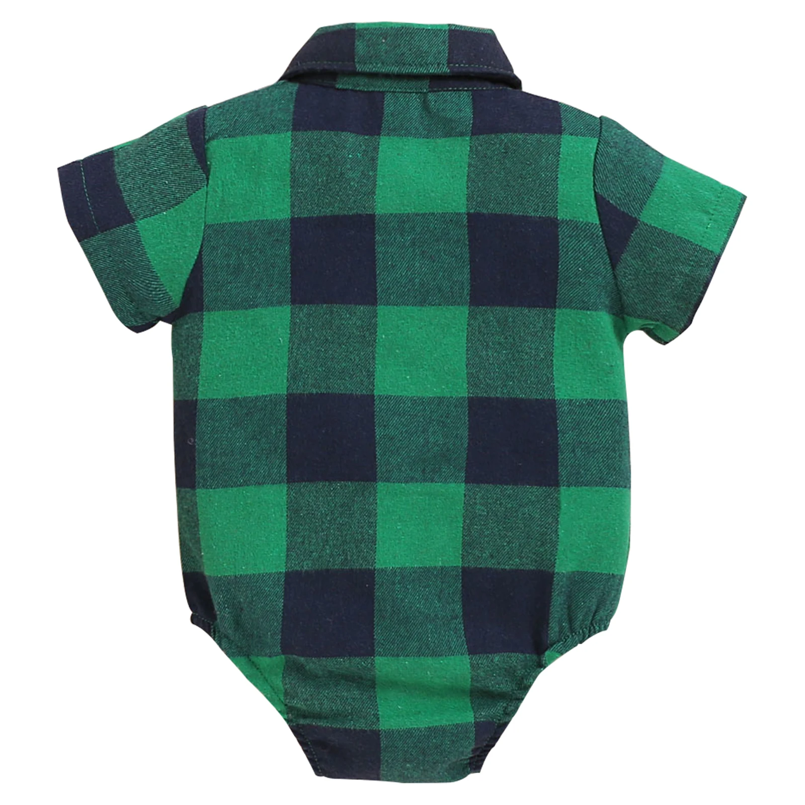 
Newborn Boy Short Sleeve Bodysuit Cute Infant Boy Plaid Pocket Jumpsuit Spring Autumn Baby Boy Dresses Set 