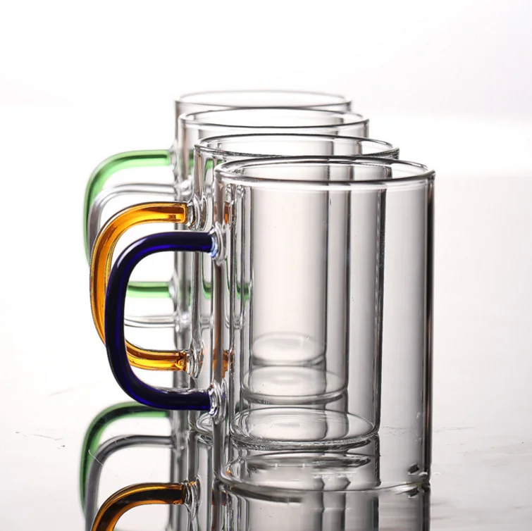 

wholesale nice price high quality nice price Factory direct color single layer home with handle glass mug