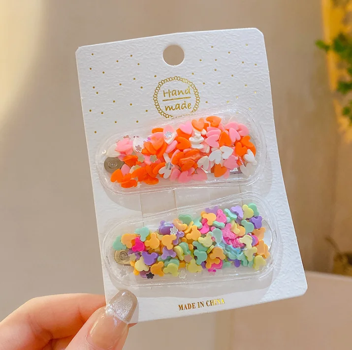 

Wholesale cute quicksand hair clips for kids girl