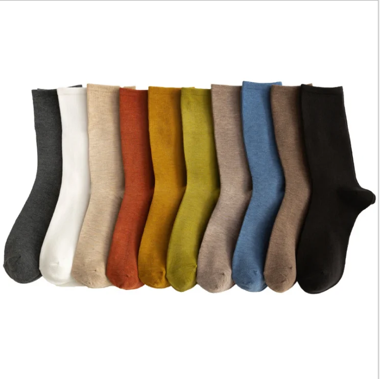 

New autumn and winter socks Japanese solid color ladies pile socks, Picture
