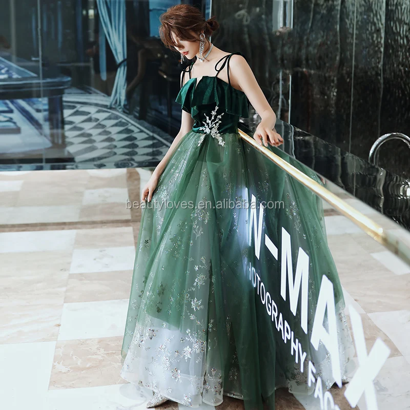 New Design Emerald Green Prom Dresses With Tulle Applique Beaded Long Formal Prom Gown Real Sample High Quality Alibaba