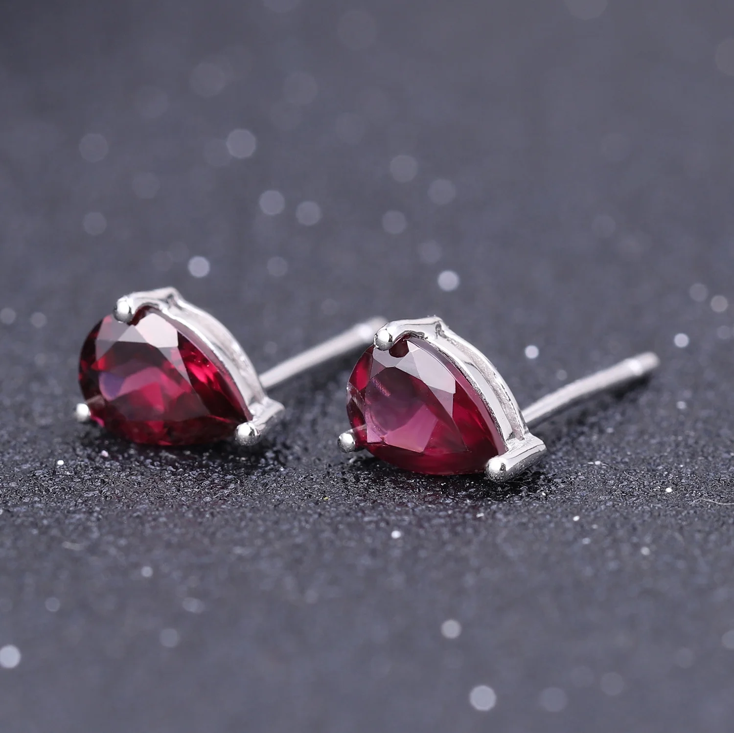 

Abiding Wholesale Natural Rhodolite Garnet Gemstone Stud Earrings 925 Sterling Silver Fashion Jewelry for Women gift anniversary