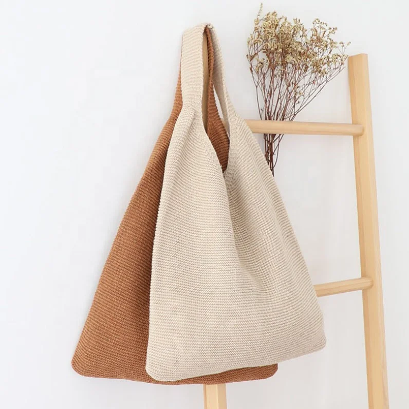 

Every Day Knitted Textured Bag Handmade Knit Tote Bag Crochet Shoulder Bag