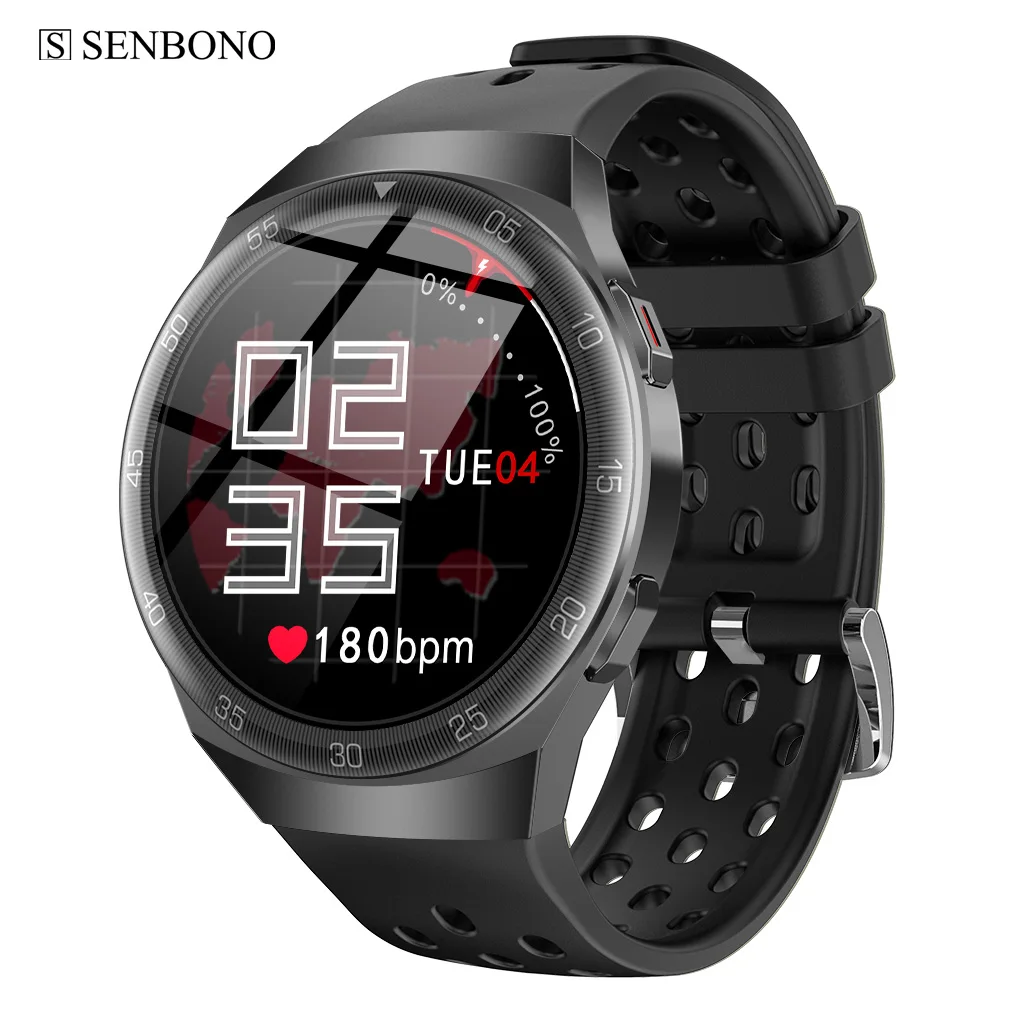 

SENBONO MAX1 Smartwatch Drop shipping Smart watch Men ip68 Waterproof Sports Modes Fitness Bracelet for IOS Android Huawei phone, Black red green