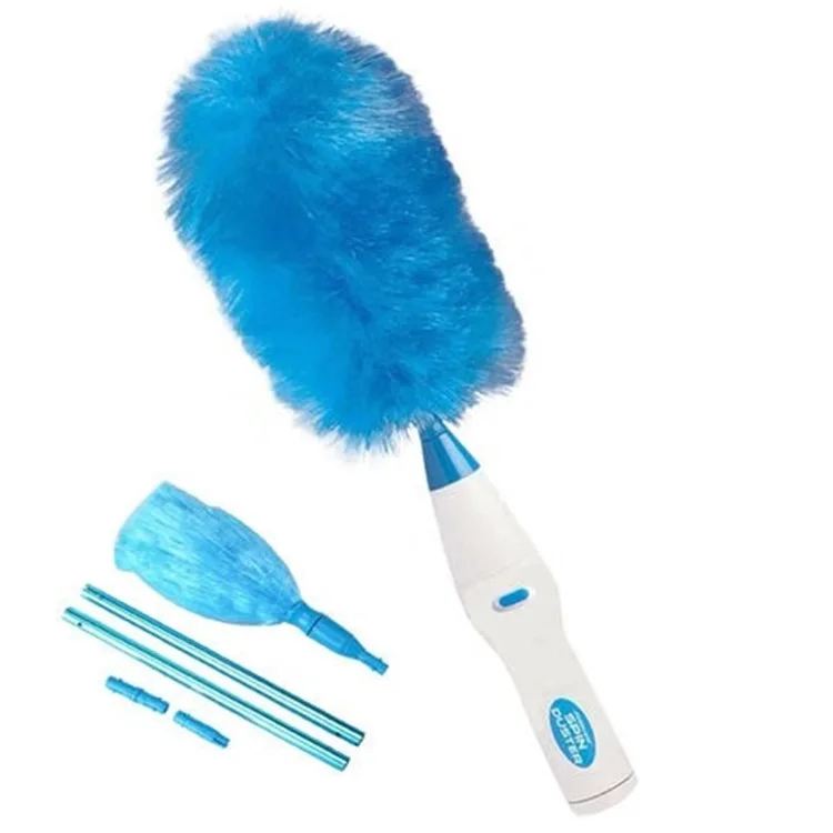 

High Quality Daily Household Manufacturer Microfiber Duster Cleaning Extendable Electric Spin Duster, Blue