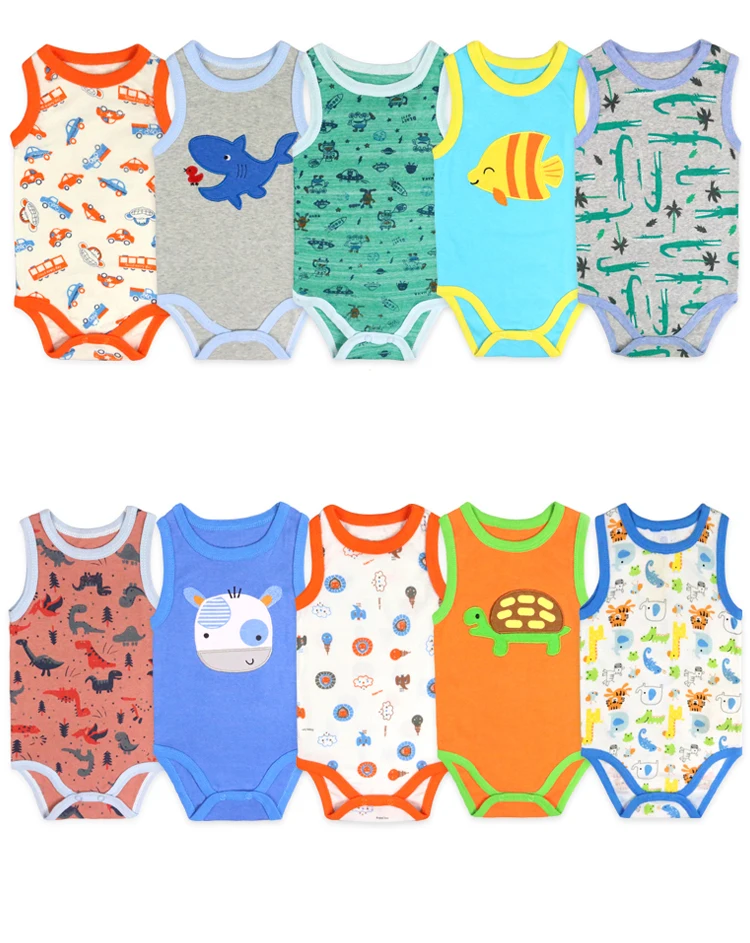 baby clothes knitting 5 pack sleeveless baby romper pajamas bodysuits for summer and ropa para beb