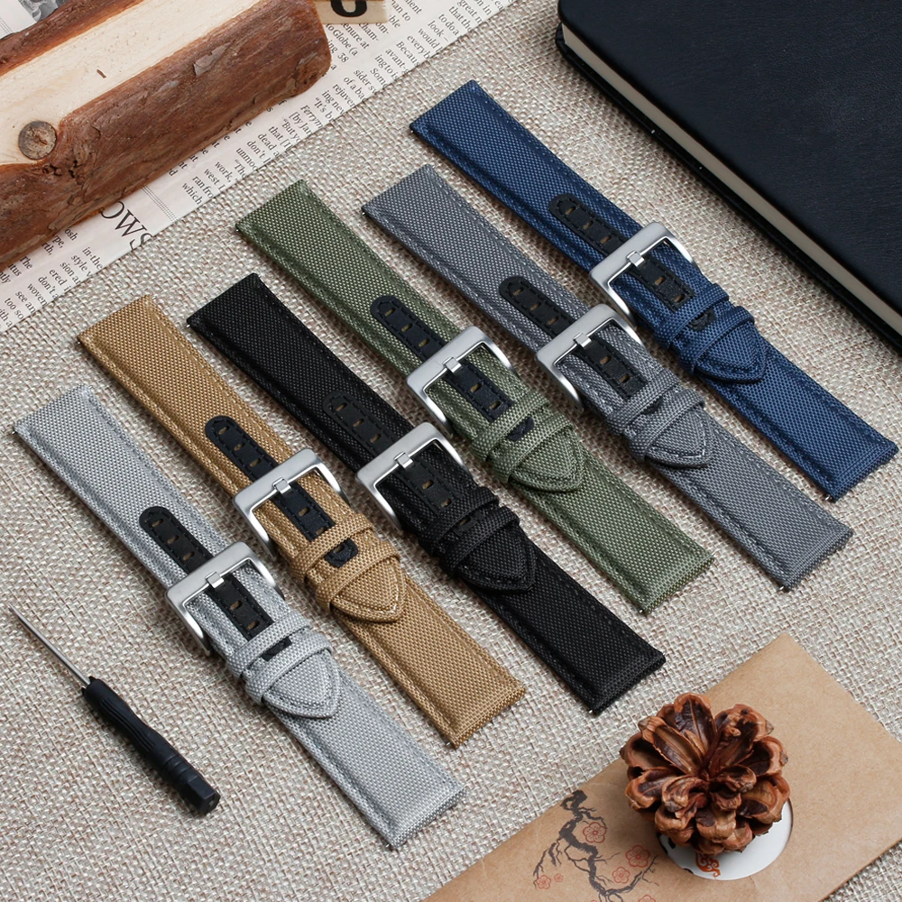 

cordura watch strap 22mm canvas strap sailcloth strap custom watch band quick release