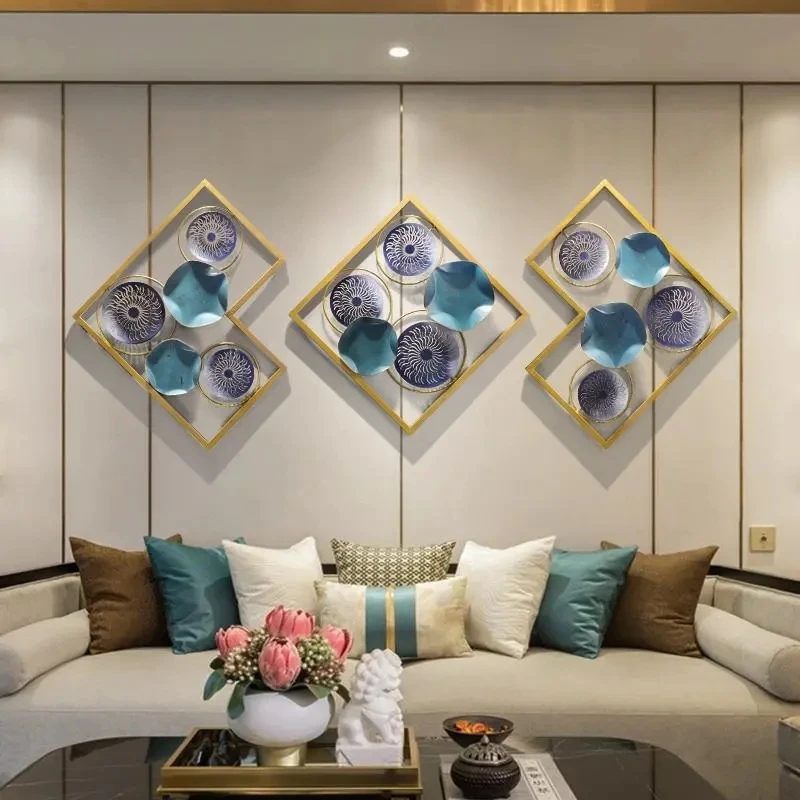 60*70CM New Living Room Iron Art Wall Decoration Light Luxury Creative Wall Decoration Pendant Metal Wall Decoration