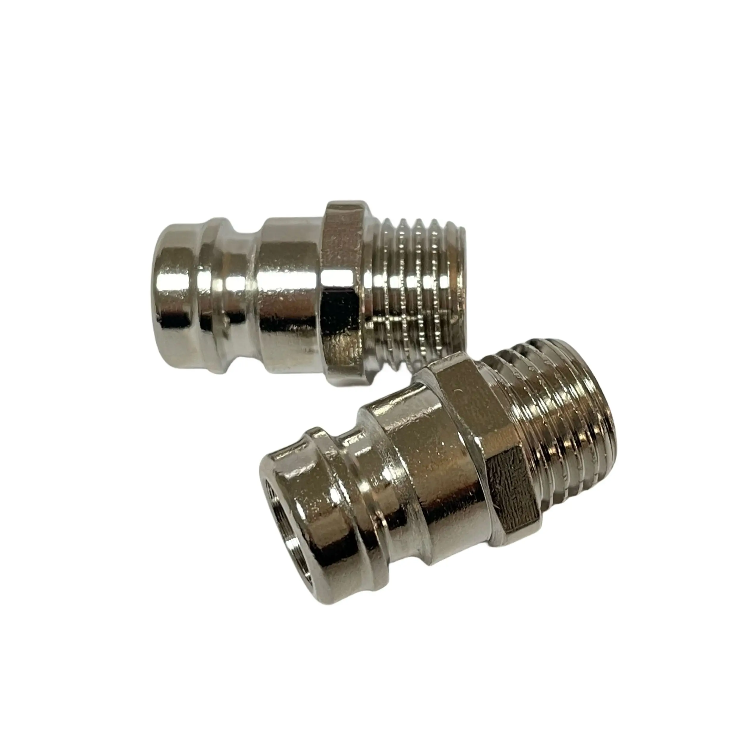 Popular mould parts 1/4 '' BSP male thread nickel plated brass pipe hex nipple fitting without valve