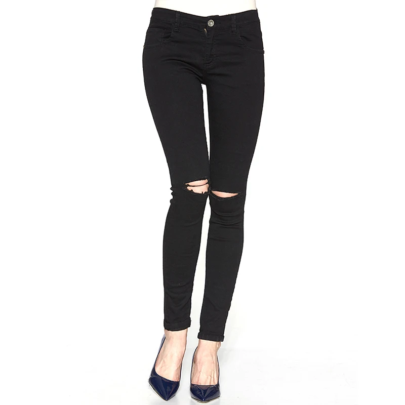 

Women's High Waist Destroyed Skinny Ripped Pencil Jeans Petite Woman 2020 New Slim Fit Denim Trouser Pants