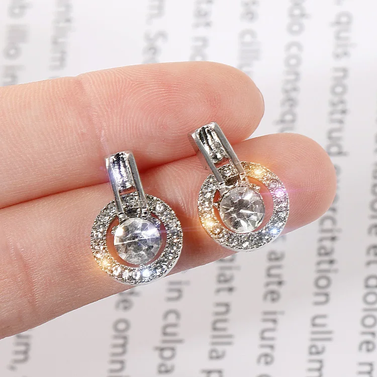 

Korean temperament circle simple stud earrings direct sale, As pic