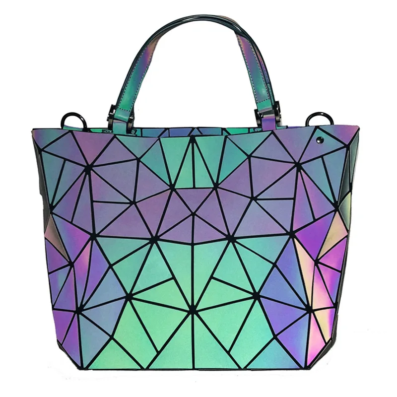 

Sling Bags Cosmetic Bags Factory Wholesale Hologram Tote Purse Chain Strap Shoulder Bags Luminous Handbag, Picture