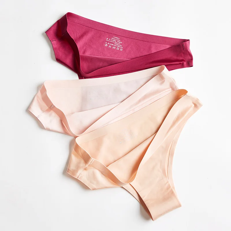 
wholesale seamless sexy t-back womens ice silk underwear panties ladies thongs 