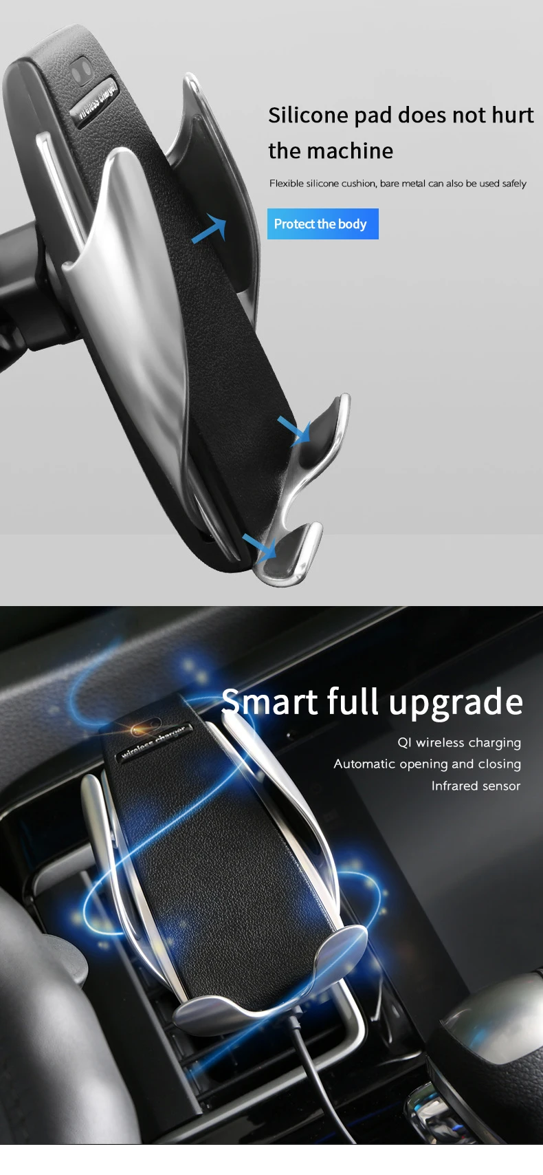 New Product Car Charger Factory Custom Wholesale Automatic Holder 4-6 Inches Mobiles Phone Holder 10W Fast Wireless Car Charger