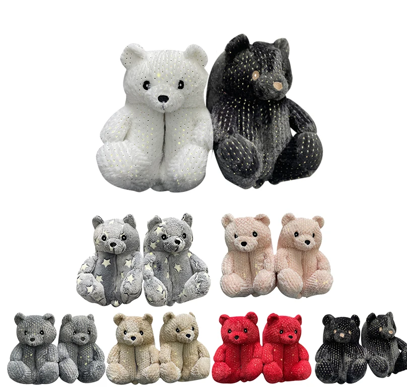 

Winter Teddy bear slippers 2021 new arrivals fuzzy Wholesale Plush ladies fur Slippers House fluffy slippers for Women Girls