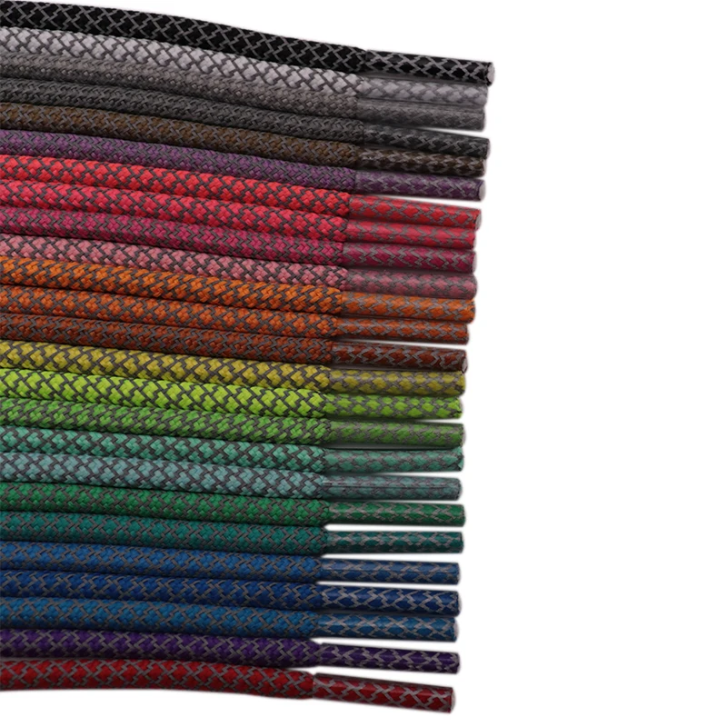 

weiou Good Quality Custom Round Polyester Reflective Shoelaces round Shoelace, 25 colors