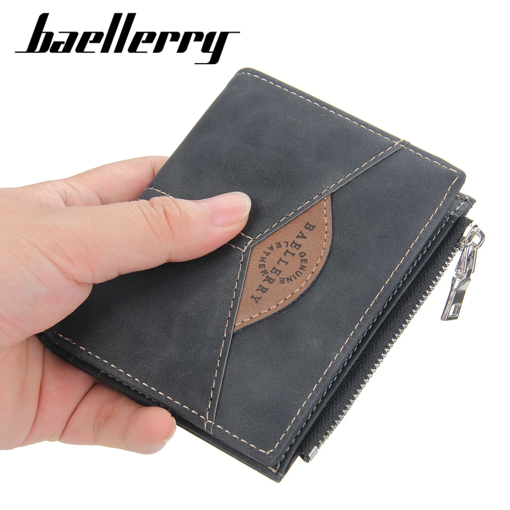 

2021 Baellerry Latest Leather Billeteras Fashionable Man Money Smart Wallet Card Organizer Leather Purse, Brown,dark brown,black or customized