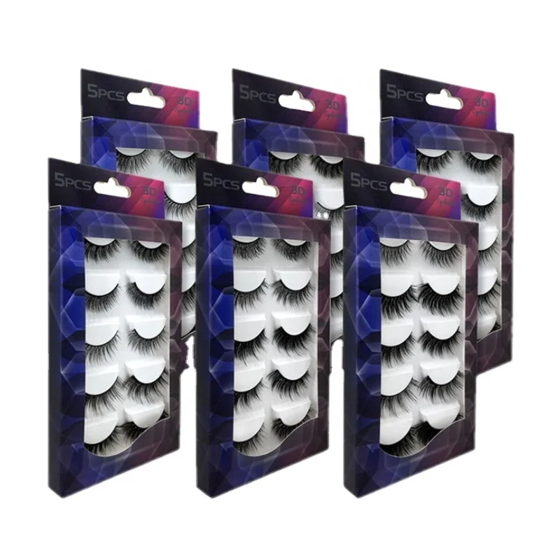 

Natural Thick 3D Lashes Natural False Eyelash Handmade Eyelashes Makeup Tool Extension 5 Pairs Faux Mink Eyelashes Fake Lashes