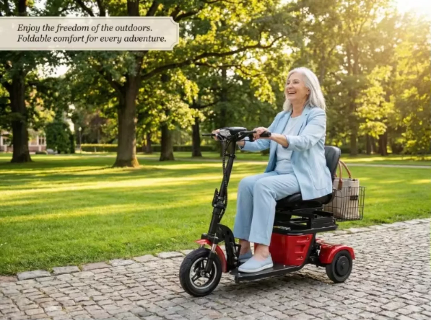 250W*2 36V Lightweight Foldable Mobility Scooter Electric Tricycle for Elderly Removable Battery Dual Motor 35-40km Range