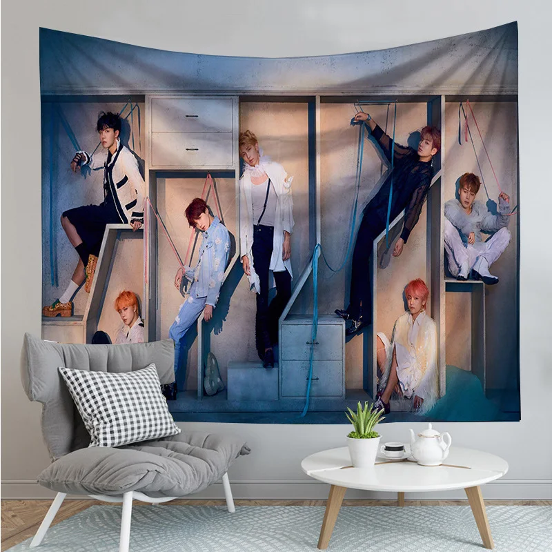 

Drop Shipping Gift Kpop Star Mandala Tapestry Wall Hanging Decoracion Love Yourself Tapestry, As picture