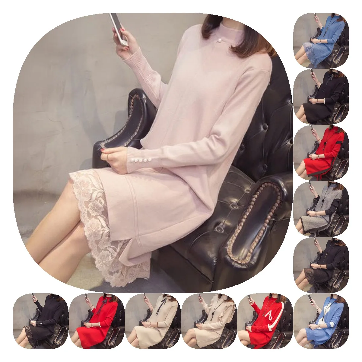 

2021 new women's sweaters popular autumn and winter Korean version of the new long pullover women's oversized sweater