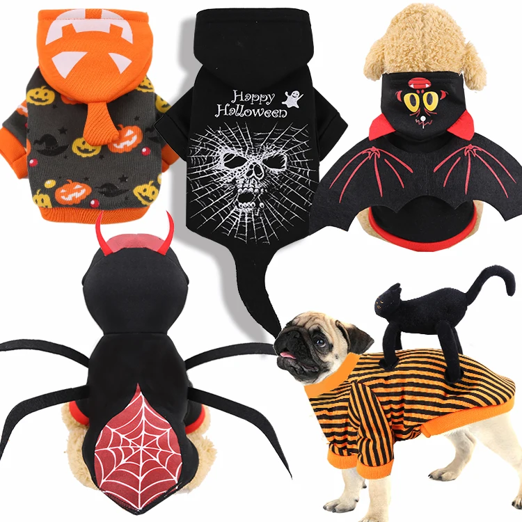

Dog clothes Halloween Christmas uniform funny cat pet clothes autumn and winter pumpkin clothes