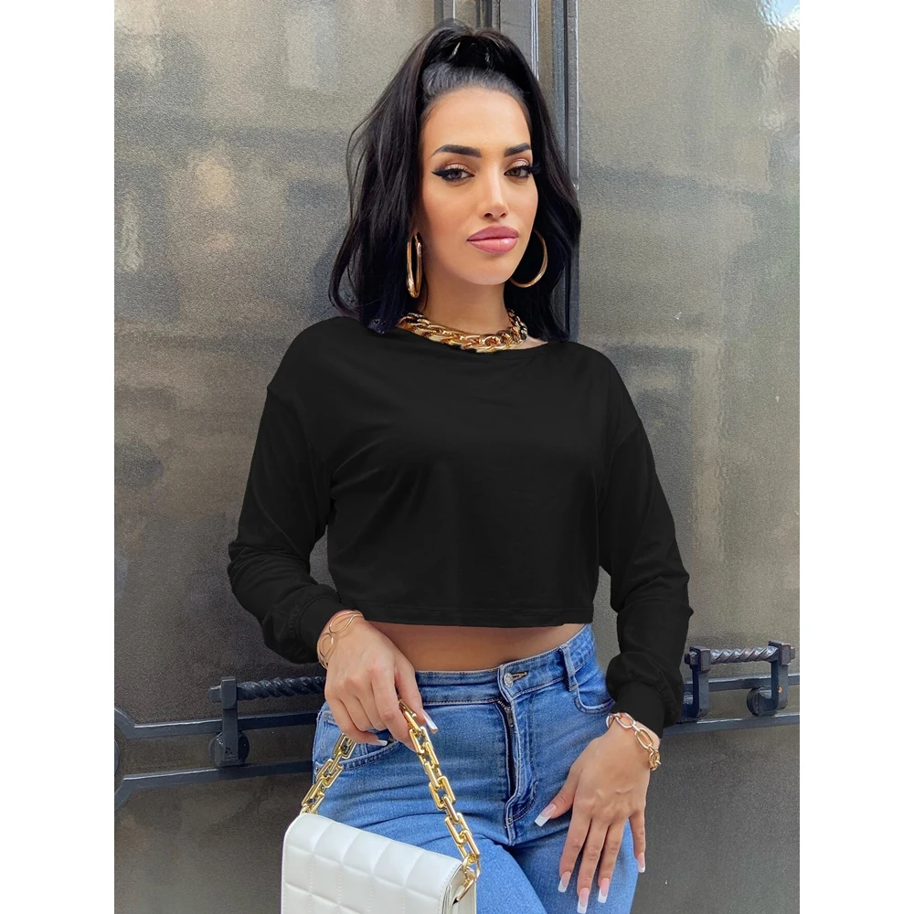 

2022 high quality womens crop top t shirt summer casual cotton loose t shirt