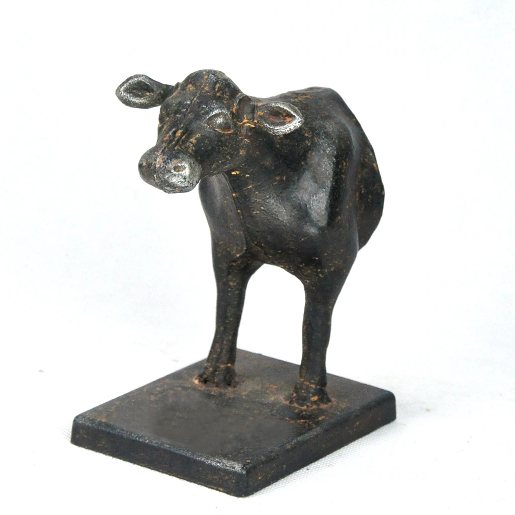Ivydeco Heavy Duty Antique Brass Cow Sculptures Metal Bookends For ...