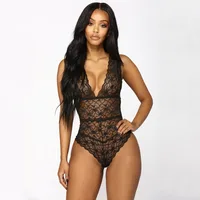 

Fashion Sexy Women Transparent Lace Bodysuit Erotic Sleeveless Lingeries