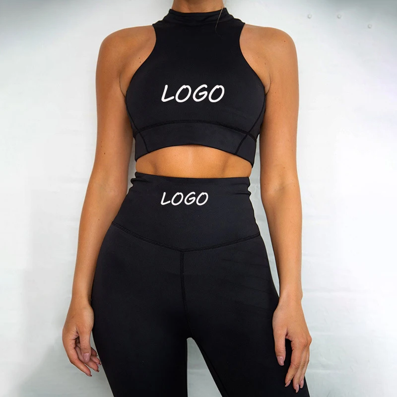 

Wholesale Custom Logo Fitness Clothing Yoga Pants Leggings Women Sportswear Yoga Clothing Set, Picture shows