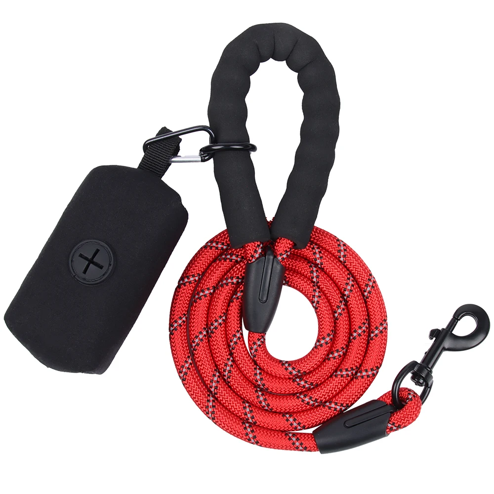 

2022 New Reflective Threads Nylon Durable Dog Leash Safety 5FT Mountain Climbing Rope Twist Dog Lead, Customized color