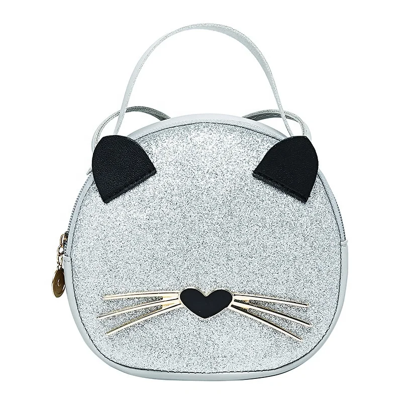 

New Mini Cute Cat Shape Shoulder Handbag for Girls, White,black,yellow,brown