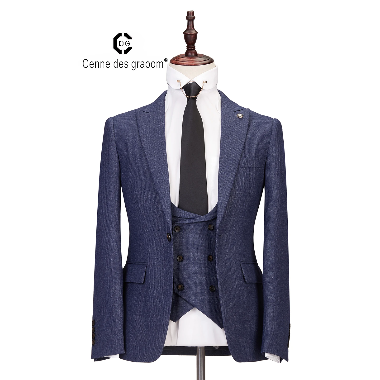 Mens Suits 3 Piece Slim Fit Wedding coffee Business Dinner Suit for Men Cenne des graoom Lapel Blazer Waistcoat Trousers