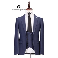 

Mens Suits 3 Piece Slim Fit Wedding coffee Business Dinner Suit for Men Cenne des graoom Lapel Blazer Waistcoat Trousers