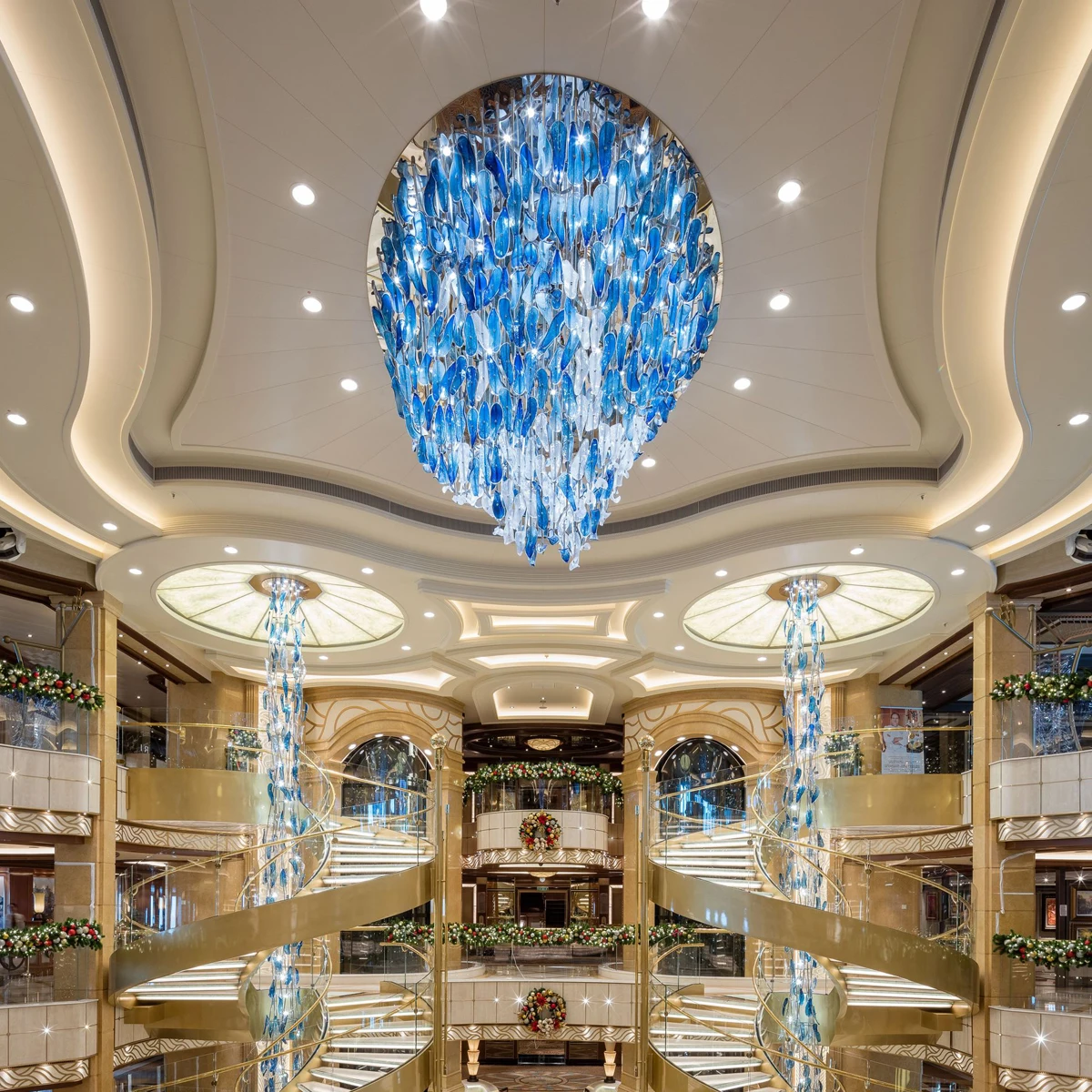 

Custom ceiling glass seashell chandelier
