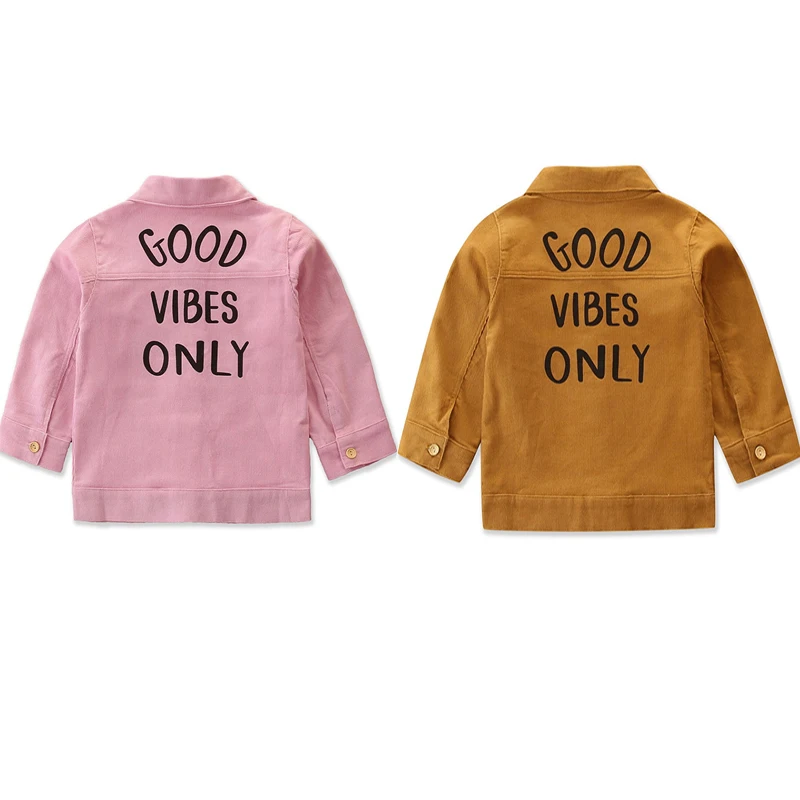 

Wholesale plain color knit long sleeve children winter jacket letters print fashion girls coats, As picture show