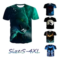 

The latest Wolf 3D printed animal cool summer T-shirt for men with short sleeves t shirt men casual