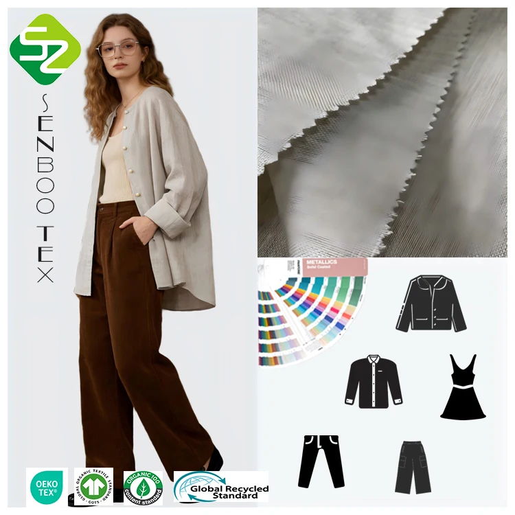 Hot Sale 210gsm Custom Dyed Woven 9*9 Linen Fabric Rolls Eco-Friendly Organic Shirts Dresses Bedding Home Textiles Plain