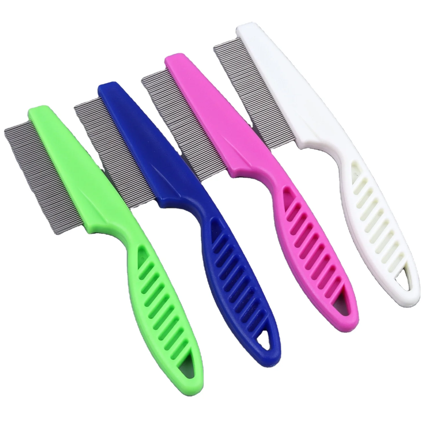 

Amazon Hot Sale Pet Flea Comb Stainless Steel Pet Grooming Massage Dog Dematting Comb Cat Lice Removal Comb, As picture