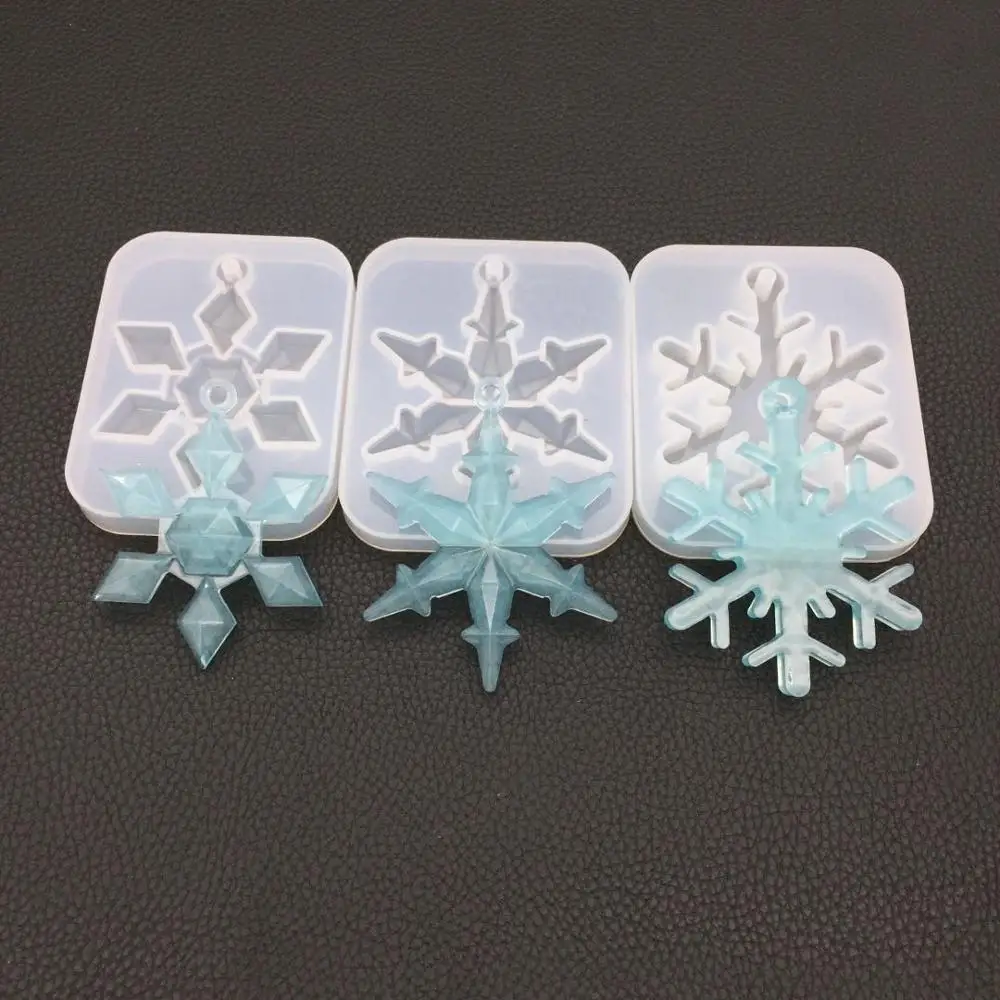 

S185 christmas ornaments moulds snowflake pendant silicone mold for decoration, Random