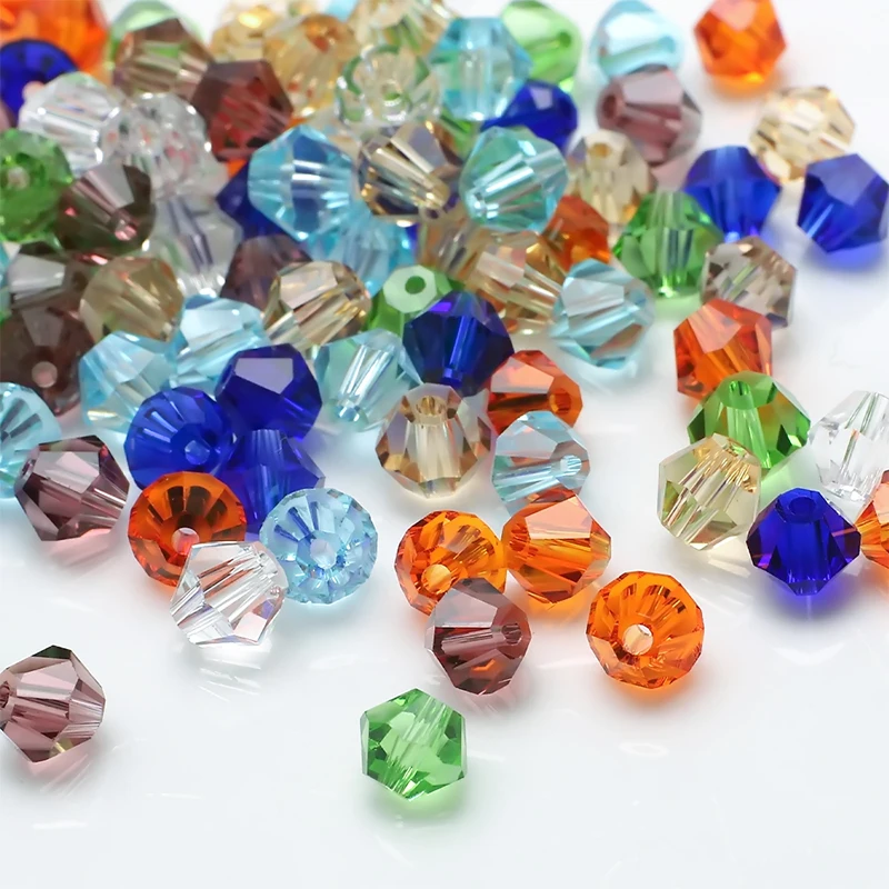 

High Quality Czech Crystal Bicone Beads 288Pcs/Bag Faceted Tone Glass Beads For DIY Making Bracelet Needlework Jewelry, Multi color