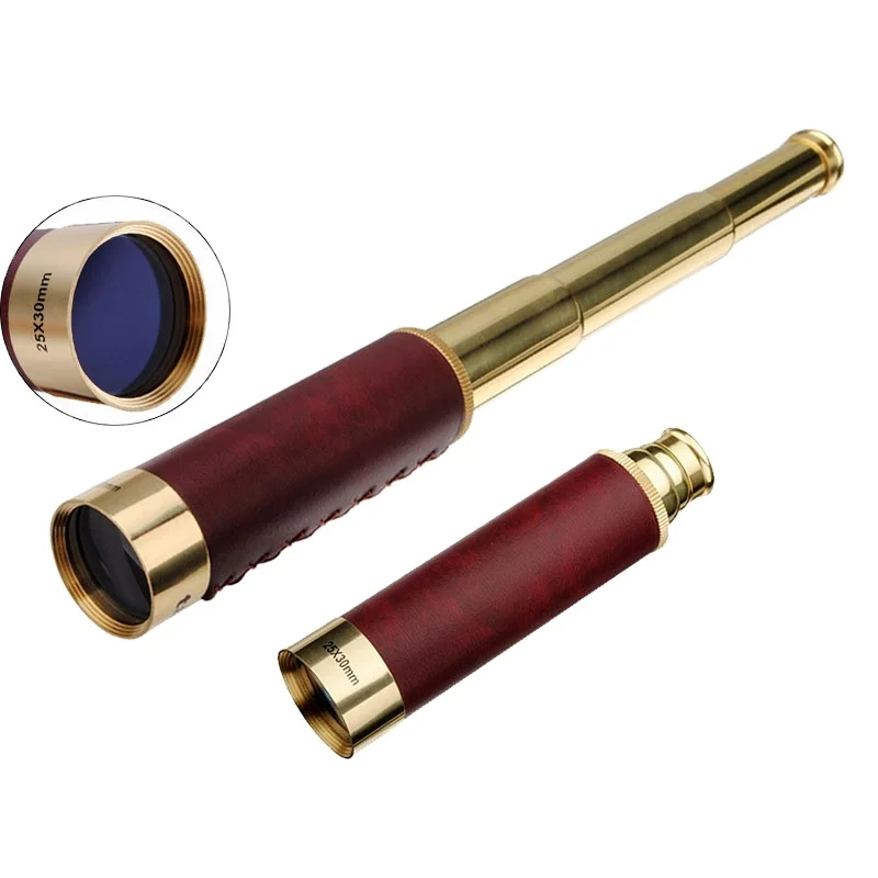 

Hunting Optics 25x30 HD Monocular Telescope Optics Nautical Brass Spyglass Maritime Outdoor Camping Tools Telescope